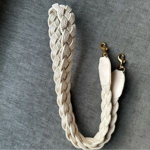 Clare V Cream Braided Rope Crossbody Strap